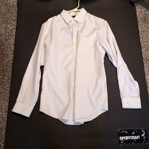 💥Like NEW Banana Republic mens grey long sleeve dress shirt 16/16.5